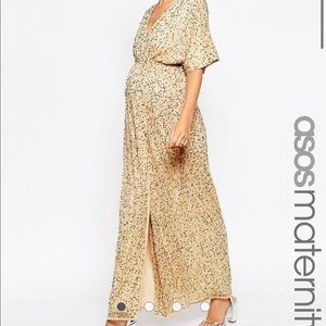 ASOS Maternity Kimono Maxi Dress In Sequin